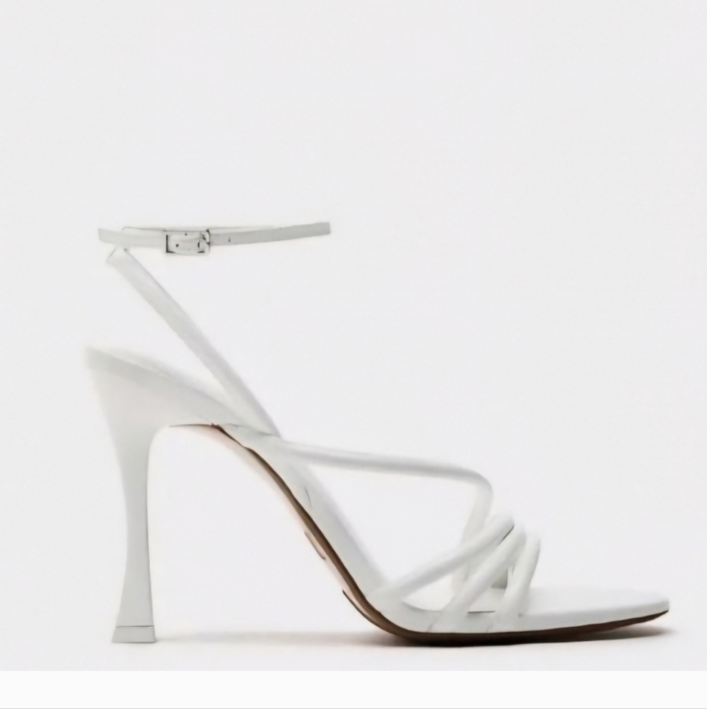 ZARA White Strappy Heels Size 8